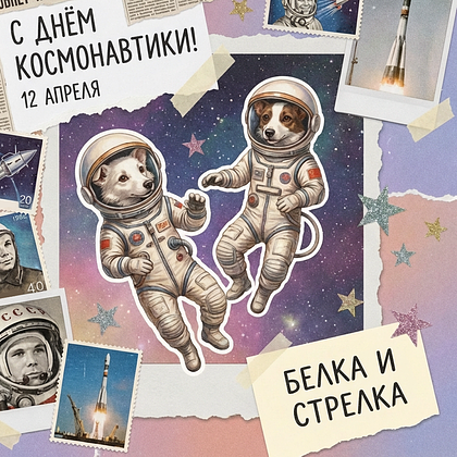 «Поехали!» Открытки с Днем космонавтики: 140+ картинок и поздравлений на 65-летие первого полета