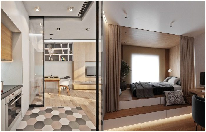 6 вариантов, как зонировать студию, если в ней живут два человека