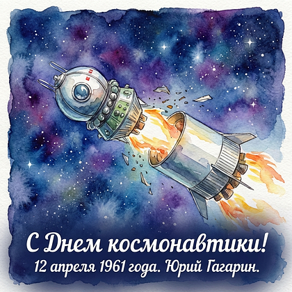 «Поехали!» Открытки с Днем космонавтики: 140+ картинок и поздравлений на 65-летие первого полета