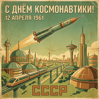 «Поехали!» Открытки с Днем космонавтики: 140+ картинок и поздравлений на 65-летие первого полета