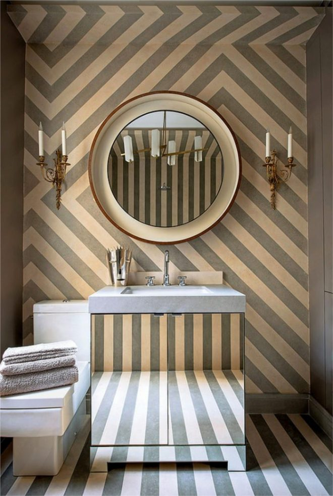Обои в полоску: как создать нестандартный дизайн комнаты с помощью простых линий (104 фото)