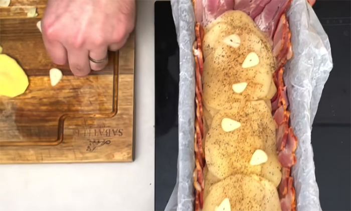 Легендарный картофель французского шефа Жоэля Робюшона. Томим клубни внутри бекона