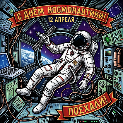 «Поехали!» Открытки с Днем космонавтики: 140+ картинок и поздравлений на 65-летие первого полета