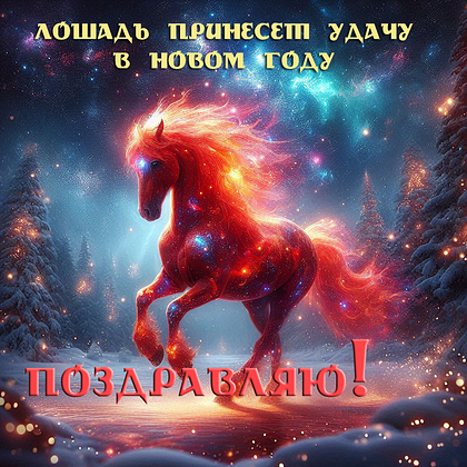 Открытки с годом Красной Огненной Лошади: 60+ картинок и поздравлений