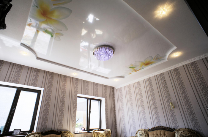 Как выбрать люстру для натяжного потолка в зал и другие комнаты (67 фото)