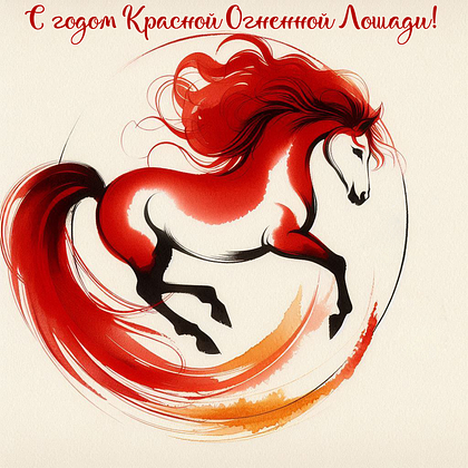 Открытки с годом Красной Огненной Лошади: 60+ картинок и поздравлений