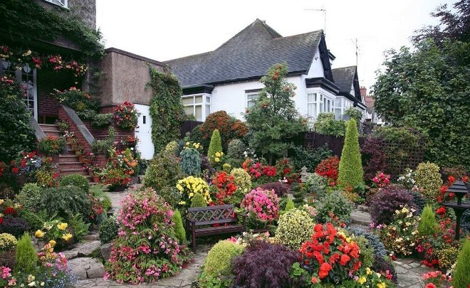 Палисадник перед домом: размер, стиль, выбор растений (80 фото)