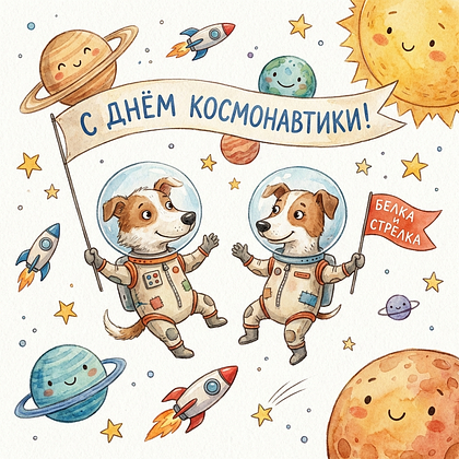 «Поехали!» Открытки с Днем космонавтики: 140+ картинок и поздравлений на 65-летие первого полета