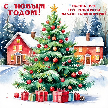 Открытки с Новым годом — 2026: 60+ картинок и поздравлений
