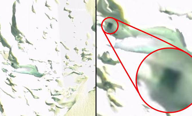 Глыба льда или дверь: в Антарктиде с самолета заметили странное квадратное образование