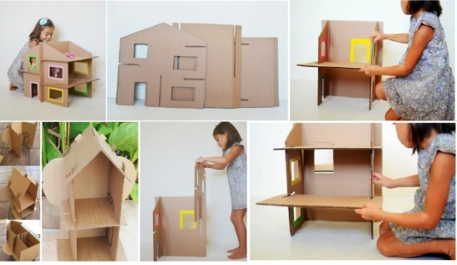 Мебель из картона: оригинальные идеи создания кукольных предметов (51 фото)