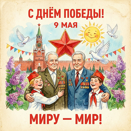 Открытки с Днем Победы 9 Мая в 2026 году: 140+ картинок и поздравлений