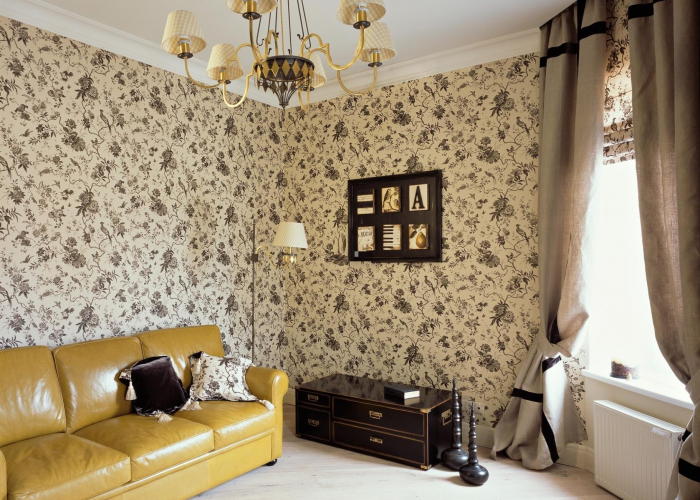Обои в гостиную: разновидности, цвета, принты и стили (74 фото)