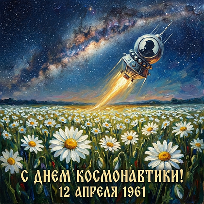 «Поехали!» Открытки с Днем космонавтики: 140+ картинок и поздравлений на 65-летие первого полета