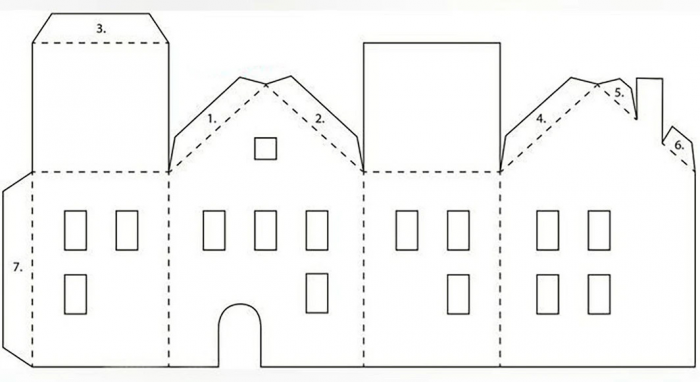 Новогодний домик из картона своими руками: пошаговый мастер-класс + шаблоны
