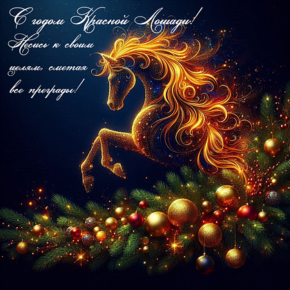 Открытки с годом Красной Огненной Лошади: 60+ картинок и поздравлений
