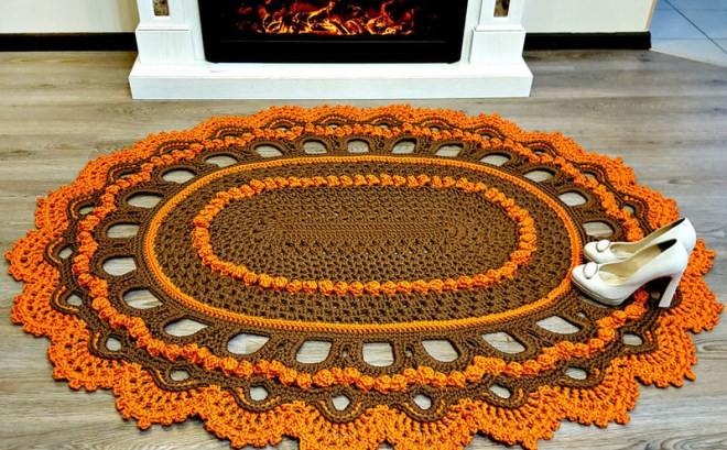 Вязаные коврики: интересные модели и применение в дизайне помещения (45 фото)