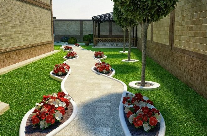 Дизайн двора частного дома: правила создания гармоничного пространства в разных стилях (124 фото)