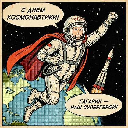«Поехали!» Открытки с Днем космонавтики: 140+ картинок и поздравлений на 65-летие первого полета